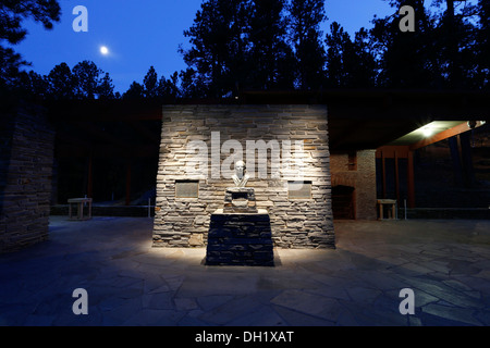 Büste von Borglum, Schöpfer des Mount Rushmore National Memorial, Keystone, Black Hills, South Dakota, USA Stockfoto