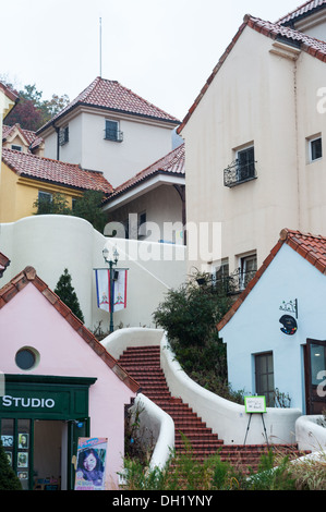 Die Gebäude der Petite France, eine Replik französische Stadt gebaut in Gapyeong, Südkorea. Stockfoto