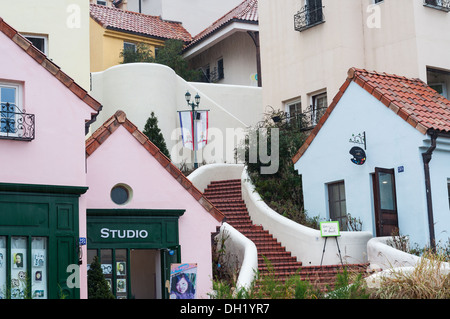 Die Gebäude der Petite France, eine Replik französische Stadt gebaut in Gapyeong, Südkorea. Stockfoto