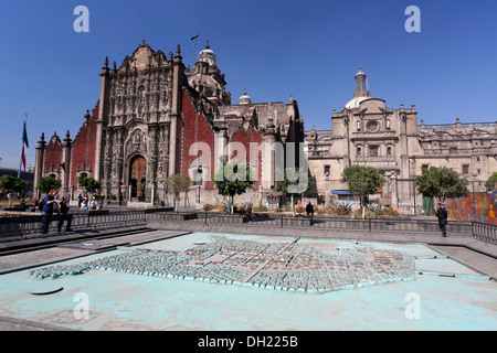 Östlichen Fassade der Kathedrale von Mexiko-Stadt, City Center, Mexiko-Stadt, Distrito Federal, Mexiko Stockfoto