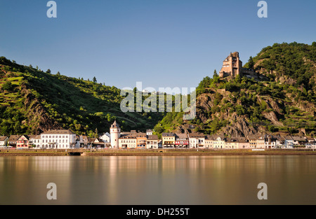 Sankt Goarshausen, Oberes Mittelrheintal, ein UNESCO-Weltkulturerbe, Rheinland-Pfalz Stockfoto