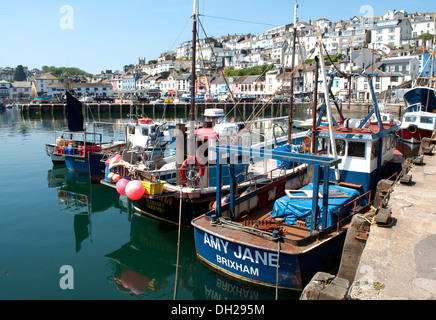 Angelboote/Fischerboote im Hafen von Brixham, Devon, uk Stockfoto