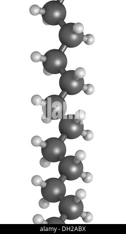 Polyethylen (PE, Polyethylen, Polyethylen) aus Kunststoff, chemische Struktur - lineare Fragment (Detail). Stockfoto