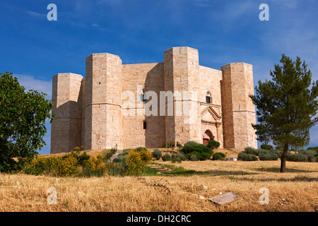 Die achteckige Burg Castel Del Monte, in der Nähe von Andria in Apulien-Süditalien Stockfoto