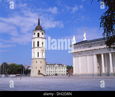 Die Kathedrale von Vilnius und Bell tower, Domplatz, Old Town, Vilnius, Bezirk Vilnius, Litauen Stockfoto