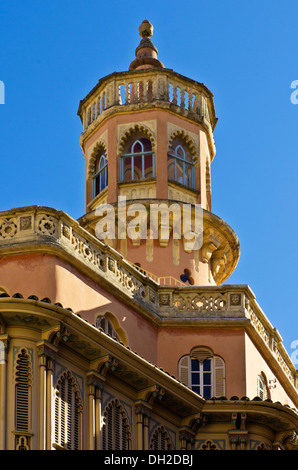 Turm eines Hauses in der Carrer de Jaume II, Palma De Mallorca, Mallorca, Balearen, Spanien, Europa Stockfoto