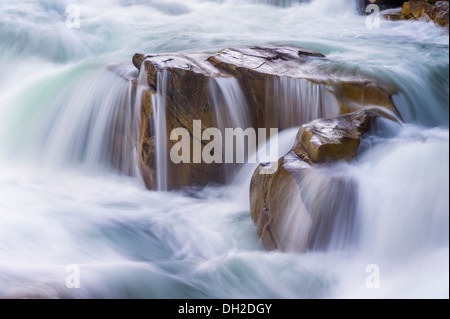 Abfluss von starken Regenfällen Schwellen Adler fällt auf der Skykomish River, Washington Stockfoto