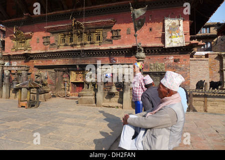 Nepal Bakhtapur, eine historische Stadt im Kathmandu-Tal und UNESCO-Weltkulturerbe. Stockfoto