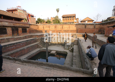 Nepal Bakhtapur, eine historische Stadt im Kathmandu-Tal und UNESCO-Weltkulturerbe. Stockfoto