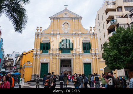 St. Dominic Church in der Nähe von Senatsplatz in Macau, China. Stockfoto