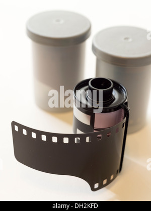 Nahaufnahme eines 35mm-Films Rollen. Stockfoto