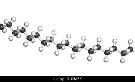 Polyethylen (PE, Polyethylen, Polyethylen) aus Kunststoff, chemische Struktur - lineare Fragment (Detail). Stockfoto