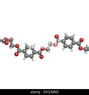Polyethylenterephthalat (PET, PETE) Polyester Kunststoff, chemische Struktur - lineare Fragment (Detail) Stockfoto