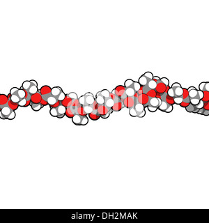 Polymilchsäure (PLA, Polylactid) Säure Biokunststoff, chemische Struktur - lineare Fragment (Detail). Kompostierbaren polymer Stockfoto