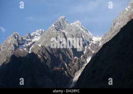 Himalaya-Gebirge in Mana Dorf, Badrinath, Chamoli, Uttarakhand, indische tibetische China Grenze, Indien, Asien Stockfoto