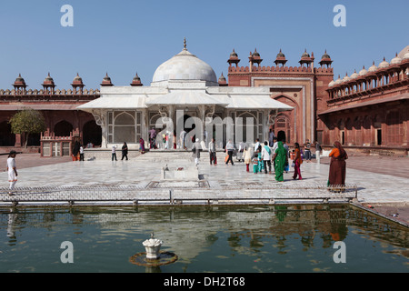 Grab von Shaikh Alauddin Chisti, Jama Masjid Moschee, Fatehpur Sikri, Uttar Pradesh, Indien, Stockfoto