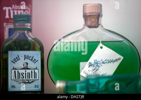 Absinth Flaschen Prag, Böhmen, Tschechien Stockfoto