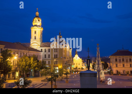 Széchenyi-Platz in der Abenddämmerung, Pecs, Süd-Transdanubien, Ungarn Stockfoto