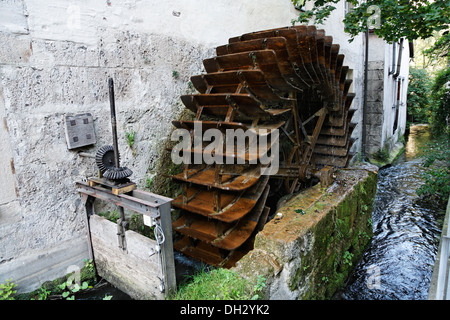Deutschland, Baden-Württemberg, Bad Urach, Wasserrad, Deutschland, Baden-Württemberg, Bad Urach, Wasser, Deutschland, Baden-Württemberg, Stockfoto