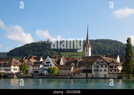 Schweiz, Stein am Rhein, Rhein, Fluss, Schweiz, Stein am Rhein, Rhein, wohl, Stockfoto