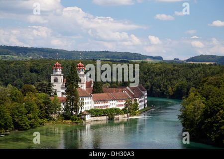 Schweiz, Rheinau, einem ehemaligen Benediktinerkloster, Rhein, Fluss, Schweiz, Rheinau, Ehemaliges Benediktiner Kloster, Rhein, Stockfoto