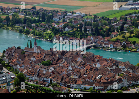 Schweiz, Stein am Rhein, Blick von Burg Hohenklingenstrasse Stockfoto