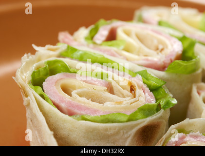 gesunde Club Sandwich Pita-Brötchen Stockfoto