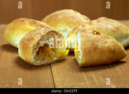 Russland Traditionen Pierog. Zu Hause Kuchen Stockfoto