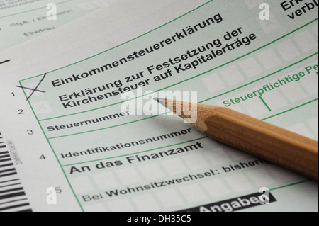 Deutsche Steuerformular Stockfoto