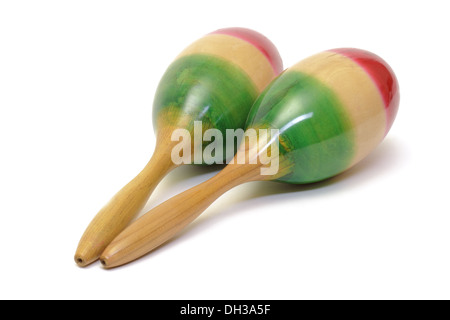 Maracas auf weiß Stockfoto