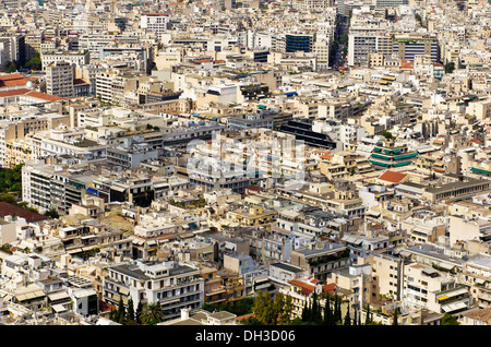 Ansicht von Athen aus Mount Lycabettus, Griechenland, Europa Stockfoto