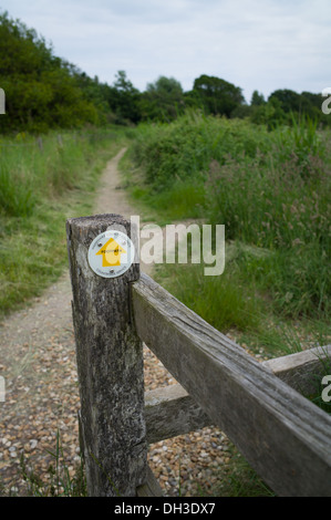 Hampshire County Council Wanderweg Markierung Fuß auf Weg in Warsash Southampton Stockfoto