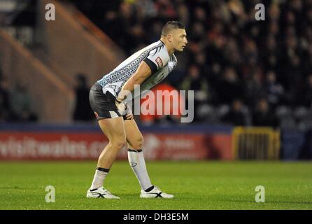 Rochdale, England. 28. Oktober 2013. Tariq Sims (Fidschi) - Fidschi / Irland - Gruppe ein - Rugby League World Cup 2013 - Spotland Stadium, Rochdale, England. 28.10.2013 © Sport In Bilder/Alamy Live-Nachrichten Stockfoto