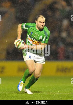 Rochdale, England. 28. Oktober 2013. Liam Finn (Irland, Kapitän) - Fidschi V Irland - Gruppe A - Rugby League World Cup 2013 - Spotland Stadium, Rochdale, England. 28.10.2013 © Sport In Bilder/Alamy Live-Nachrichten Stockfoto