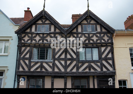 Tudor-Gebäude in Ludlow, Shropshire, England. Stockfoto