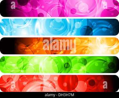 Satz von farbenfrohen abstrakten Headern. Vektor Hintergrund Eps 10 Stockfoto