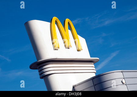 McDonalds Restaurant Schild, Ipswich, Suffolk, england Stockfoto