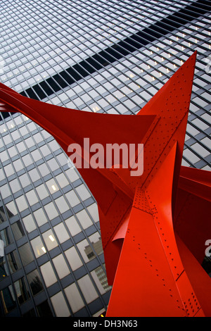 Calders Flamingo im Federal Plaza in Chicago Stockfoto