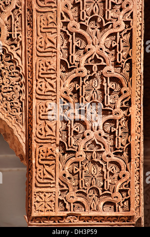 Les Tombeaux stammen Saadiens - The Saadian Gräber Marrakesch Marokko aus der Zeit des Sultans Ahmad al Mansur (1578-1603) Stockfoto