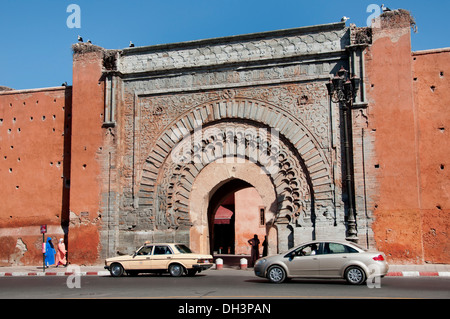 Bab Agnaou Tor 12. Jahrhundert (Almohaden-Dynastie) Stadt Wand Marrakesch Marokko Stockfoto