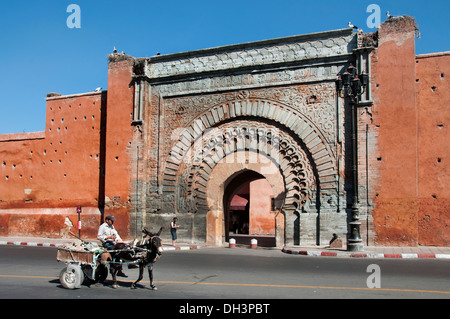 Bab Agnaou Tor 12. Jahrhundert (Almohaden-Dynastie) Stadt Wand Marrakesch Marokko Stockfoto