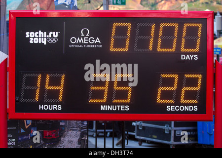 USOC 100 Tage Countdown für die Olympischen Winterspiele von Sotschi 2014 Stockfoto