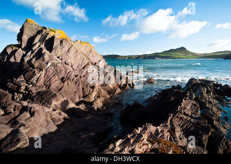 Porthselau Strand, mit Blick auf Whitesands Bay in der Nähe von St Davids in Pembrokeshire Stockfoto