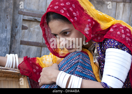 Indische Frau in traditioneller Kleidung Jodhpur Rajasthan Indien Herr #786 Stockfoto