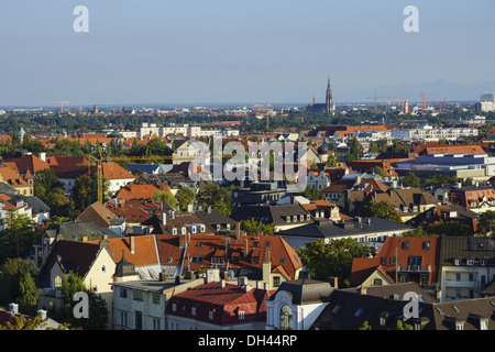 Blick auf die Wiesn, Münchner Oktoberfest, Bayern, Deutschland Stockfoto