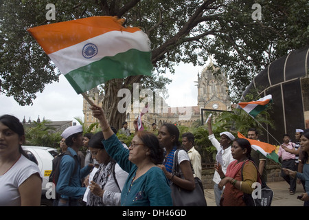 Anna Hazare Protestdemonstration Mumbai Maharashtra Indien Asien Stockfoto