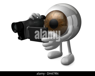 Big Eye mit Armen, Beinen und digitale Videokamera während Rahmung Stockfoto