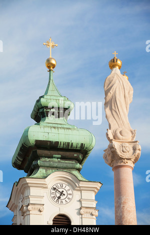 Kirche von St. Ignatius Loyola und Dreifaltigkeitssäule, Györ, West-Transdanubien, Ungarn Stockfoto