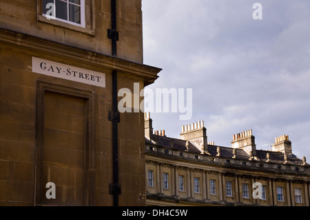 Gay Street und der Zirkus im Bad Somerset England UK Stockfoto