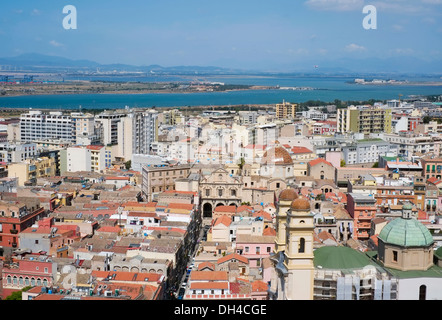Blick auf Cagliari von oben, Sardinien, Italien Stockfoto